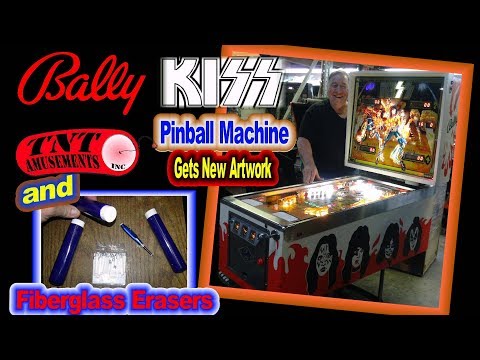 #1330 Bally KISS Pinball Machine Cabinet Restoration! FIBERGLASS ERASERS explained! TNT Amusements