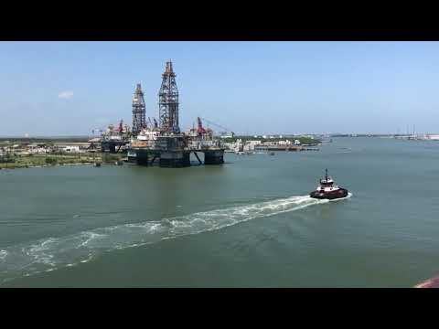 VIEW FROM DECK 11 GRANDEUR OF THE SEAS AT PORT GALVESTON TEXAS 4K! LIVE MUSIC IN BACK GROUND