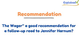 The Wager” a good recommendation for a follow-up read to Jennifer Harnum
