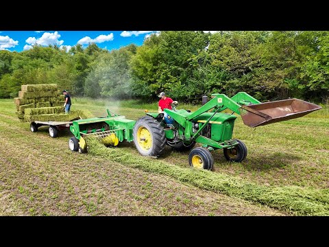 Old School Square Baling 5 Acres of Hay