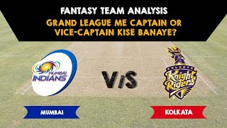 MI vs KKR | Dream 11 Fantasy team prediction | IPL 2022