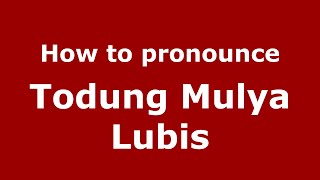How to pronounce Todung Mulya Lubis