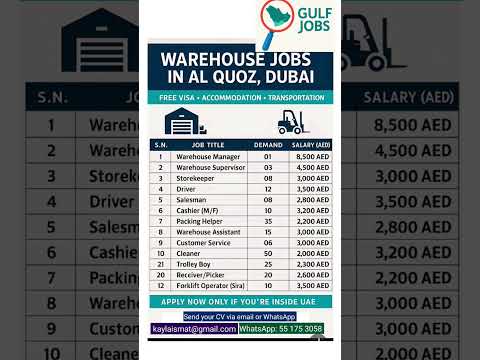 New Warehouse Jobs in Dubai #dubaijobs #warehousejobs #shorts #uaejobs #jobsindubai #gulfjobs