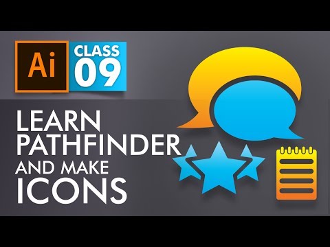 Adobe Illustrator Training Class 9 Learn Pathfinder and Make Icons Eng Sub