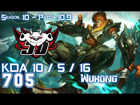 JDG 705 WUKONG vs AATROX Top - Patch 10.9 KR Ranked