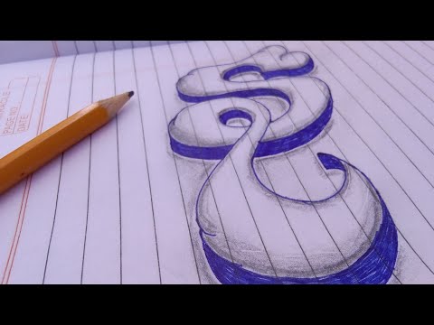 How To Drawing 3D Floating Letter "S" - 3D Trick Art on Paper step by step 2021 | Easy | stay around