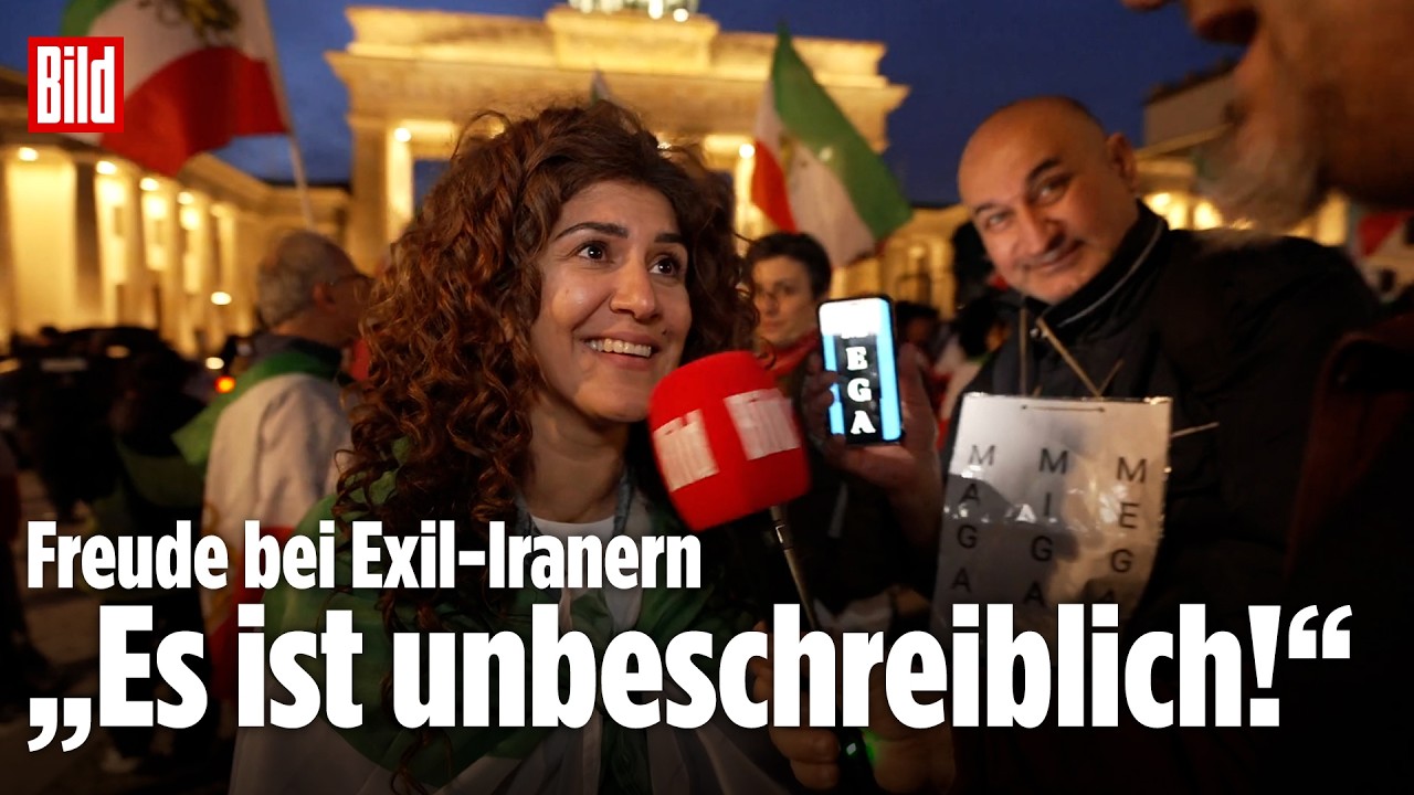 Agriff auf den Iran: Freude von Exil-Iranern bei Demonstranten in Berlin