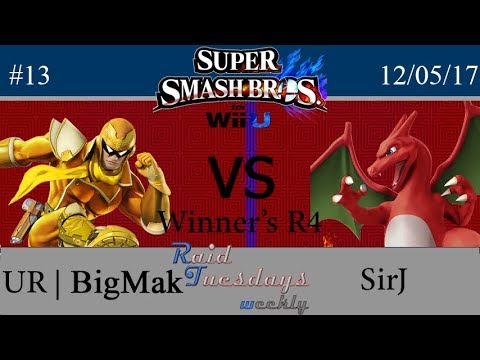RAID Tuesdays #13 - SSB4 - UR BigMak (Cpt.Falcon) vs SirJ (Charizard) - Winner's Round 4