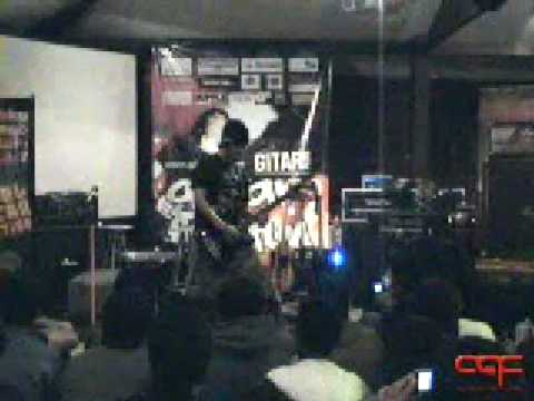 Agung Hellfrog of Burgerkill with Schecter C-1 Hellraiser and Bugera Amps