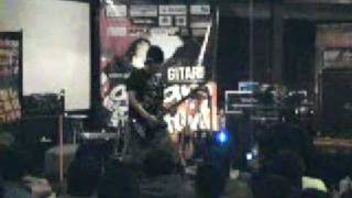 Agung Hellfrog of Burgerkill with Schecter C-1 Hellraiser and Bugera Amps
