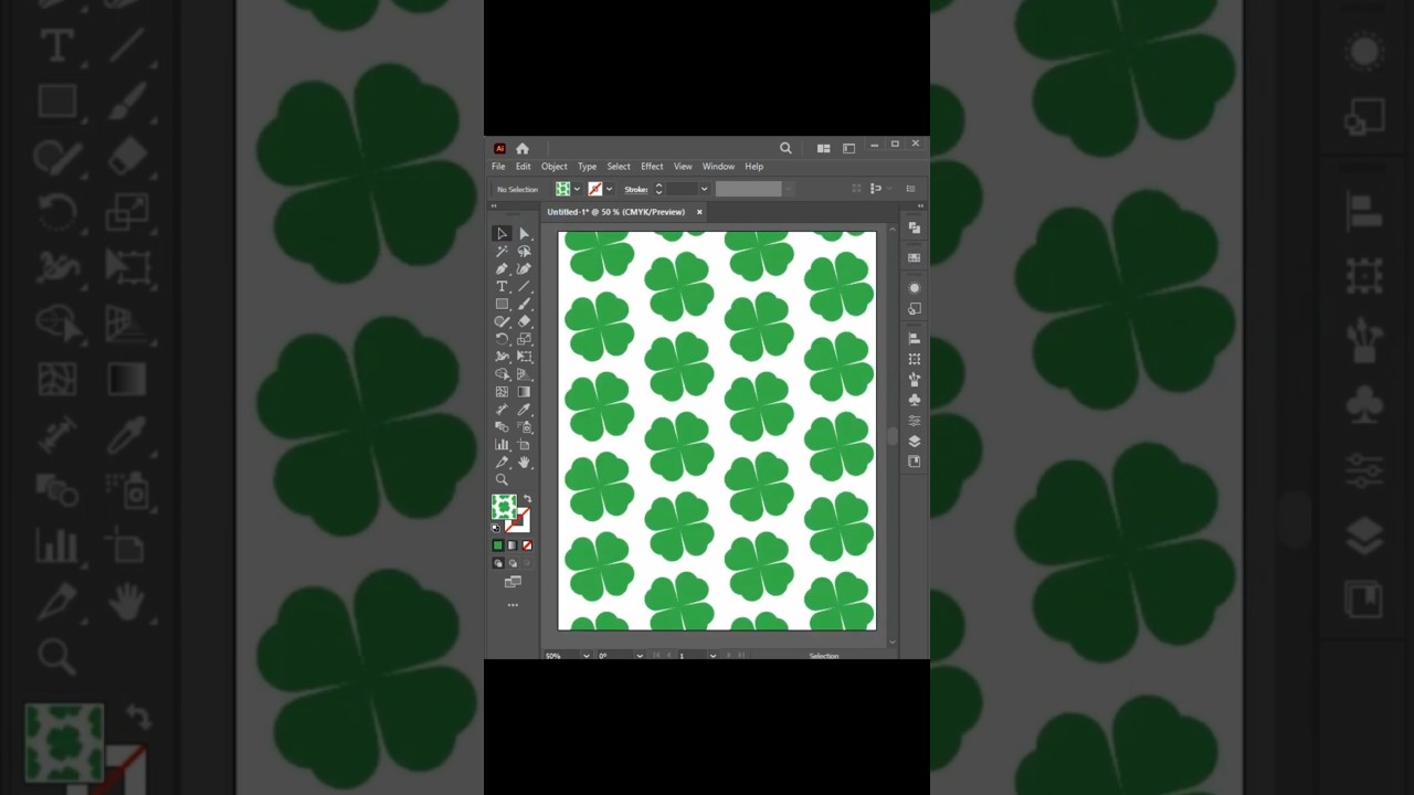 How to create Four Leaf Clover repeating pattern in illustrator#fdesign#tutorial #illustrator#shorts