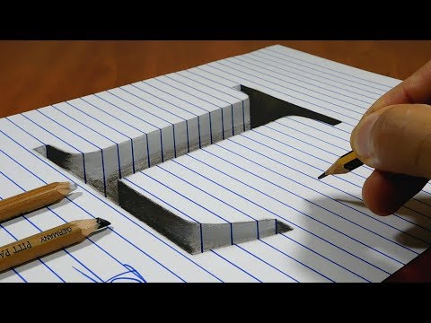 Draw a Letter L Hole on Line Paper   3D Trick Art