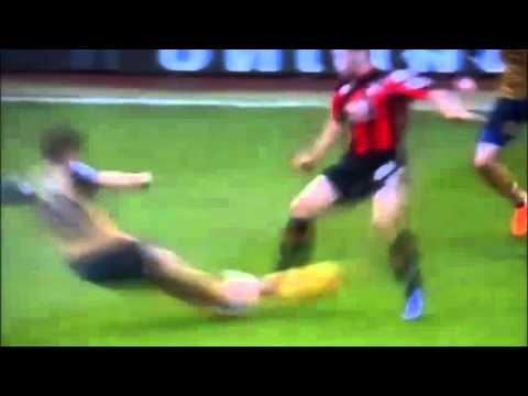 Mathieu Flamini HORRIFIC two-footed Tackle on Dan Gosling | Bournemouth 0-2 Arsenal (7/2/2016) HQ