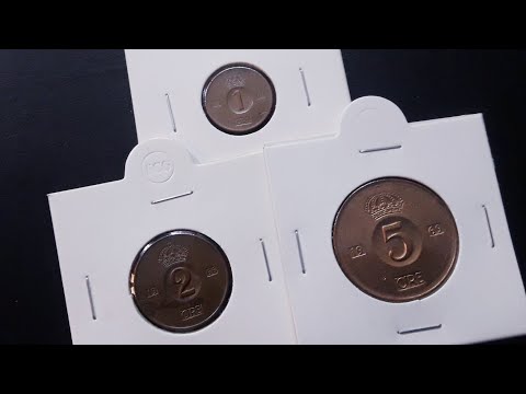 1 Öre, 2 Öre and 5 Öre Coins, Sweden