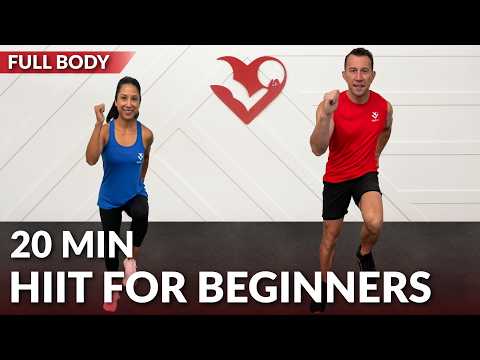 20 Min HIIT Workout for Beginners for Fat Loss - No Jumping No Repeat No Equipment Easy Low Impact