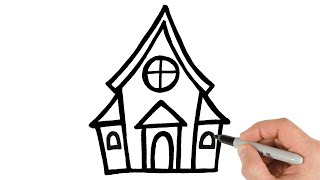 How to Draw a Haunted House | Halloween Drawings Easy Step-by-Step Tutorial!