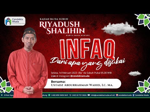 🔴 [ LIVE ] Kitab Riyadush Shalihin BAB 37. INFAQ DARI YANG DISUKAI