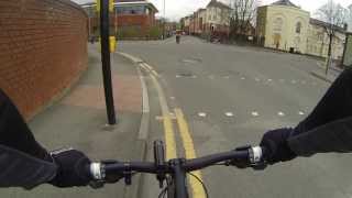 preview picture of video 'Cyclist running red light at blind junction (Warwick, UK)'