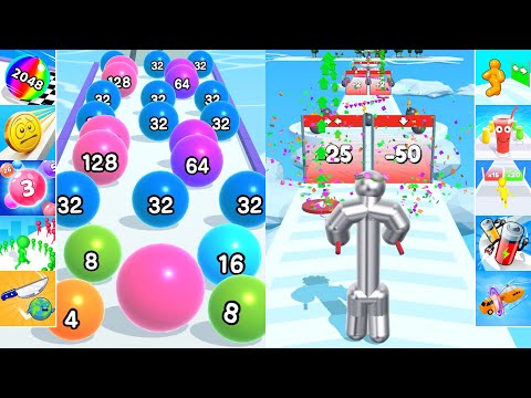✅ Satisfying Mobile Games - Ball Run 2048 Vs Tall Man Run - New Update