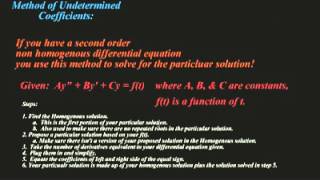 [Math][Differential Equations]-Method of Undetermined Coefficients-Concept and Beg Example Video