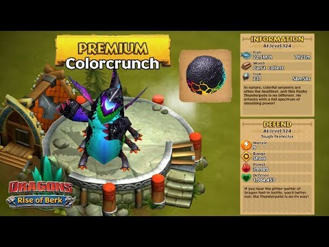 Colorcrunch, Max Level 124 - New Premium Thunderpede Dragon | Dragons: Rise of Berk