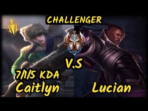 KZ Deft (CAITLYN) vs LUCIAN - 7/1/5 KDA BOTTOM ADC CHALLENGER GAMEPLAY - KR