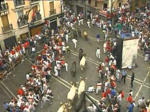 July 12 2004 encierro with Jandilla bulls in Pamplona