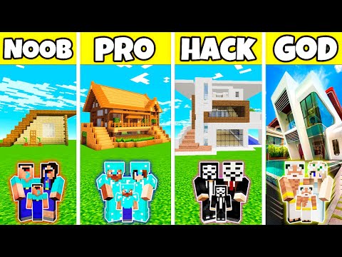 Noobas - Minecraft - minecraft: family new brilliant house build challenge - noob vs pro vs hacker vs god