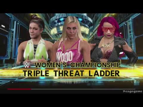 WWE 2K17 - Bayley vs Charlotte vs Sasha Banks Ladder Match Gameplay