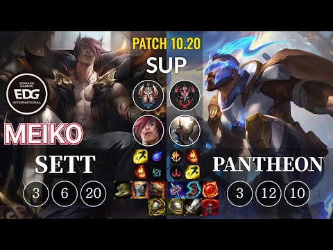 EDG Meiko Sett vs Pantheon Sup - KR Patch 10.20