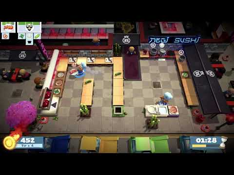 Overcooked 2 Level 1-3 (single player) Score: 1080