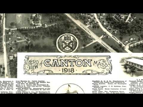 Canton Massachusetts 1918 Panoramic Bird's Eye View Map 6338
