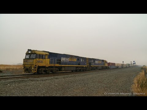 6PM6 Freight Train In Bushfire Haze - PoathTV Australian Trains & Railways