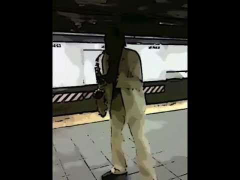 Dude Plays Saxophone at the Fulton Street Broadway/Nassau Station