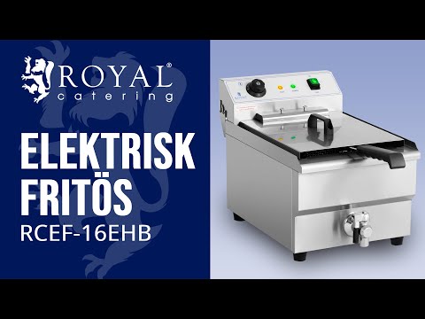 video - Andrahandssortering Elektrisk fritös - 16 l - 6000 W - 400 V - Avtappningskran - Kallzon