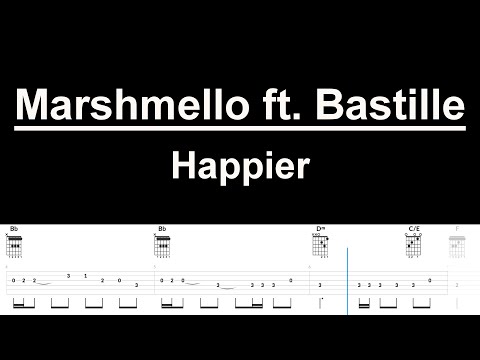 Marshmello ft. Bastille -  Happier (Guitar Tutorial + Tab)