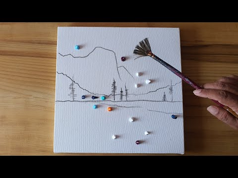 Daily Challenge #12/04/2020 / Beautiful Landscape Painting Demo Using Acrylic Paints / Relaxing