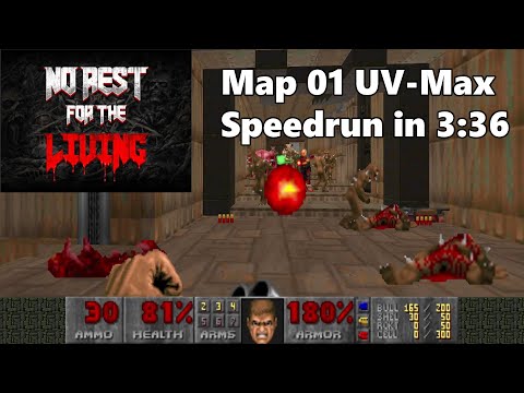 [Doom2] No Rest for the Living Map 01 "The Earth Base" UV-Max Speedrun in 3:36