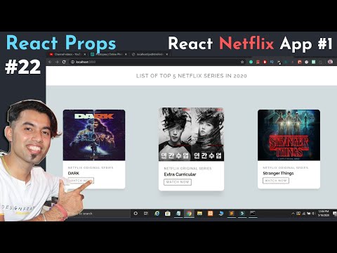 22 Props in React Js in Hindi | React JS Project Netflix App Part 1 in Hindi in 2020