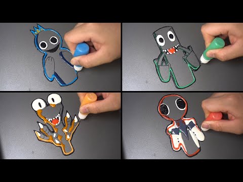 (Paranoid Meme) Rainbow friends Pancake Art - Blue, Green, Orange, Red