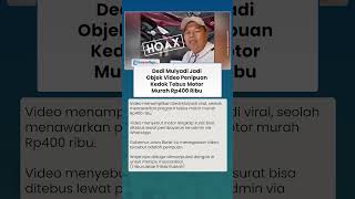 DEDI MULYADI DIEDIT AI Jadi Objek Video Penipuan Kedok Tebus Motor Murah, Gubernur Jabar Imbau Ini