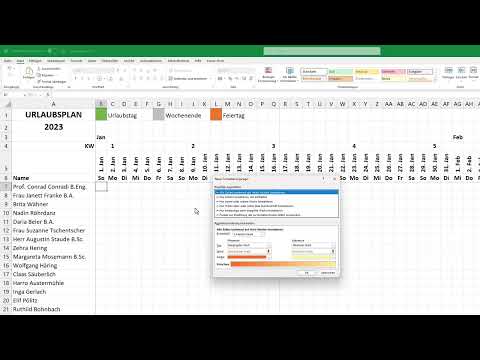 Excel Urlaubsplaner 2025 für Mitarbeiter erstellen - mit Feiertagen [Urlaubskalender]
