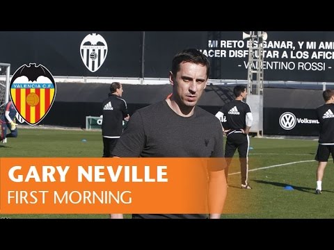 Gary Neville's first morning as the new coach of Valencia CF at Paterna