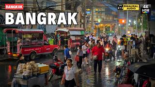 Bangkok Bangrak Area 🇹🇭 Saphan Taksin & Sathorn Pier | 4K HDR • Binaural Audio 🎧