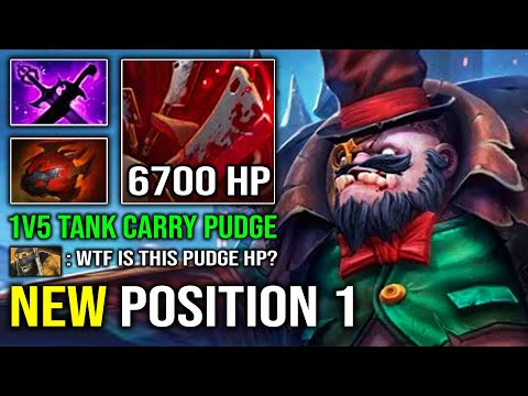WTF Position 1 Pudge is the Meta | Crazy 6700 HP Super Tank Carry Pro 11K MMR Dota 2