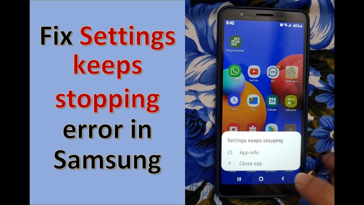 How to fix ''Settings keeps stopping'' error in Samsung phones