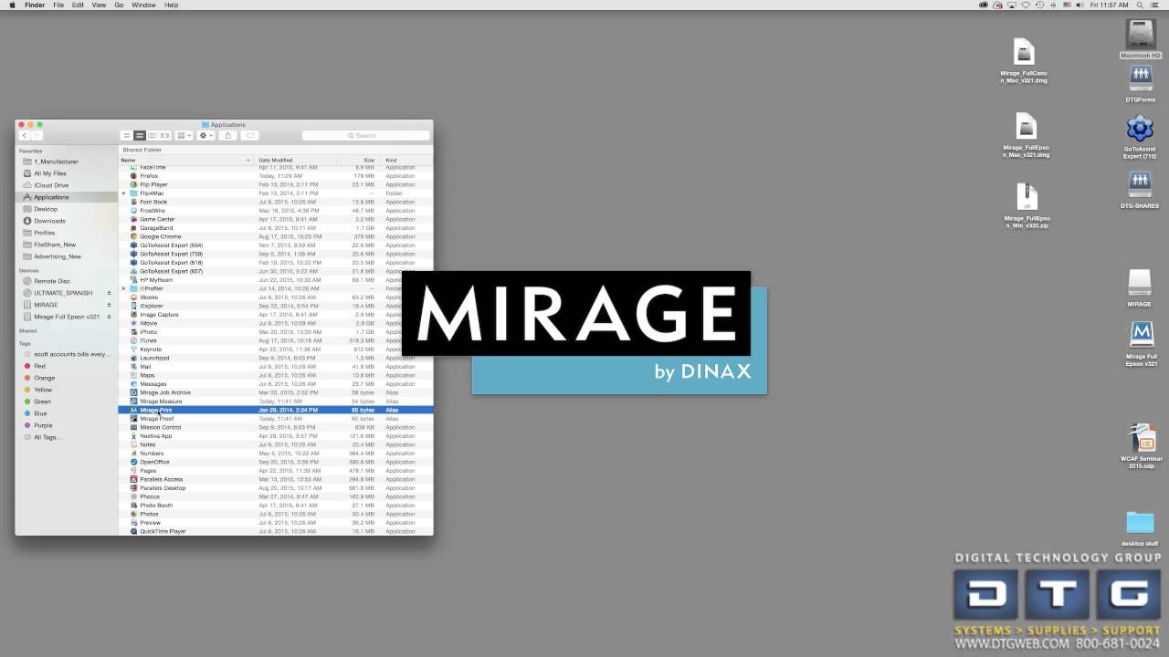 Mirage Software Installation