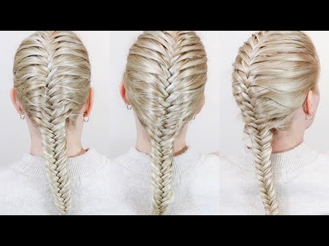 How To French Fishtail Braid Your Own Hair For Beginners - Hairstyle for Medium & Long Hair!