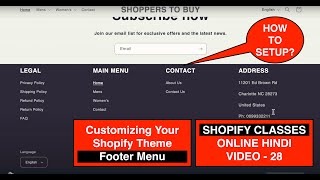 Step-by-Step Guide: Customizing Your Shopify Theme Footer Menu #shopify LIVE ONLINE classes VIDEO 28