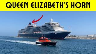 Huge Whistle Blasts from Cunard Queen Elizabeth